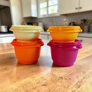 NEW! VINTAGE Tupperware Orange Yellow Pink Lot Of 4